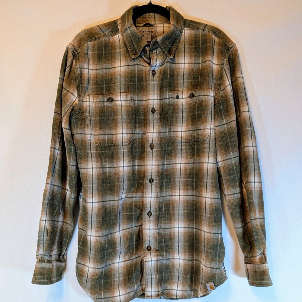 Carhartt Flannel Shirt Relaxed Fit Medium Long Sleeve